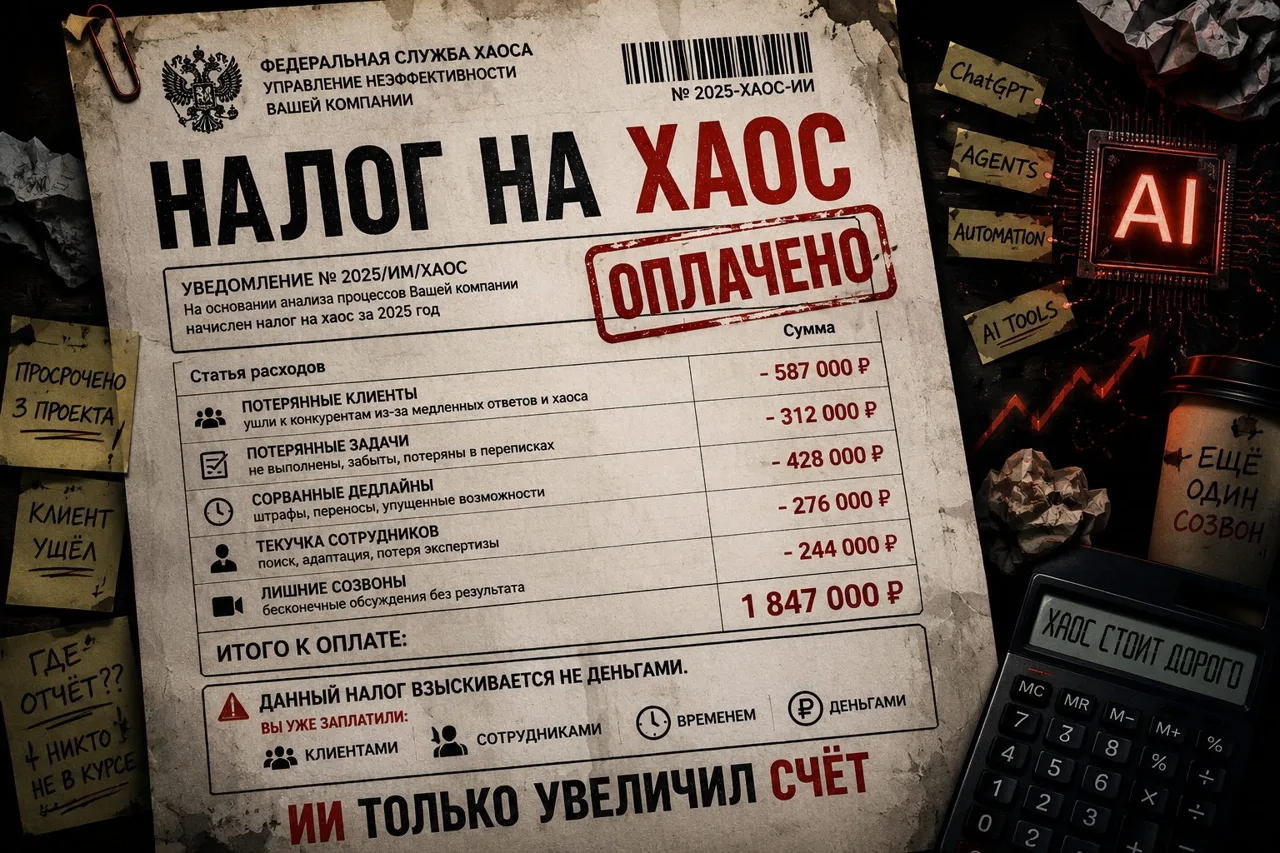 Налог на хаос: почему ИИ закроет твой бизнес быстрее налоговой